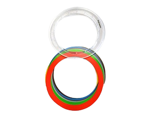 Bisel transparente con aros de colores para detect